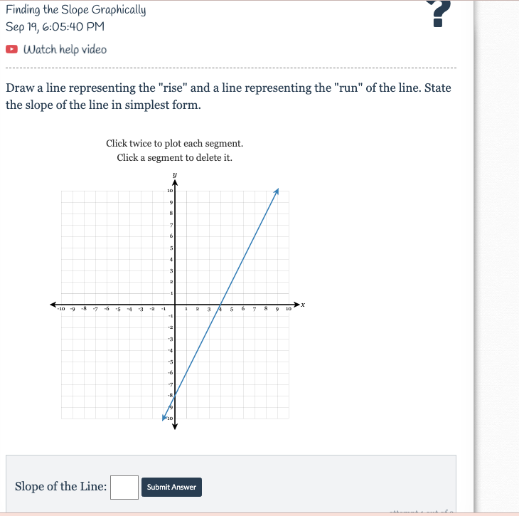 Graph Line from Slope/Y-intercept Sep 19, 6:05:26