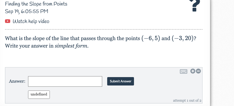 Graph Line from Slope/Y-intercept Sep 19, 6:05:26