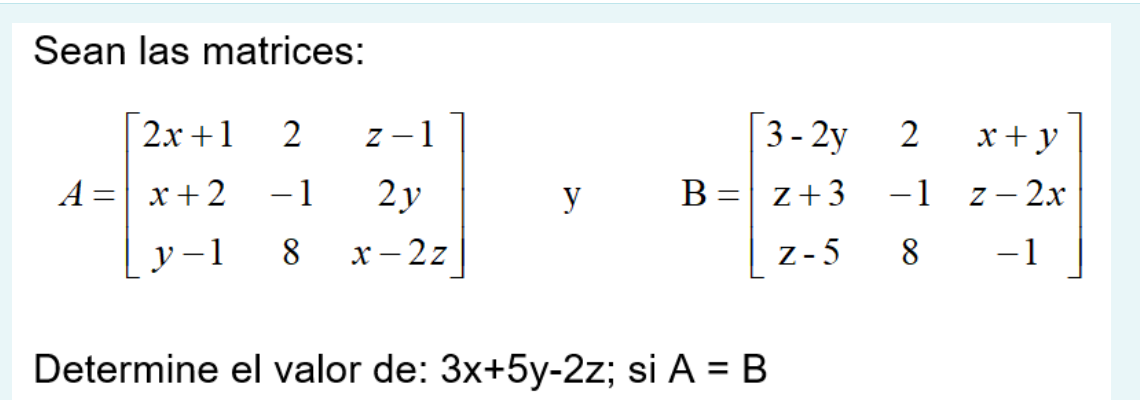 \fDada las siguientes matrices: 2 [3 6 1 1 2 -1 A