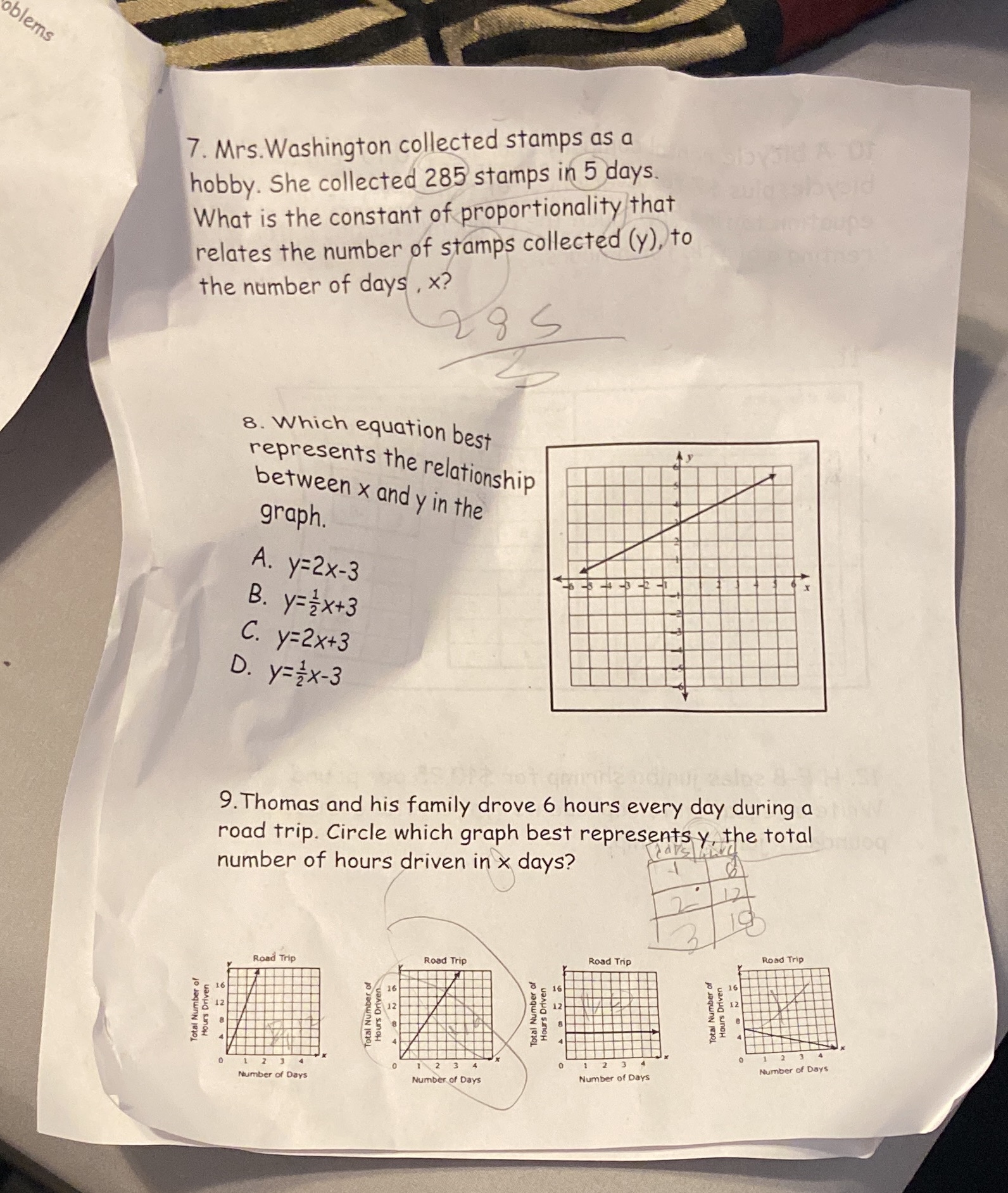 blems 7. Mrs. Washington collected stamps as a