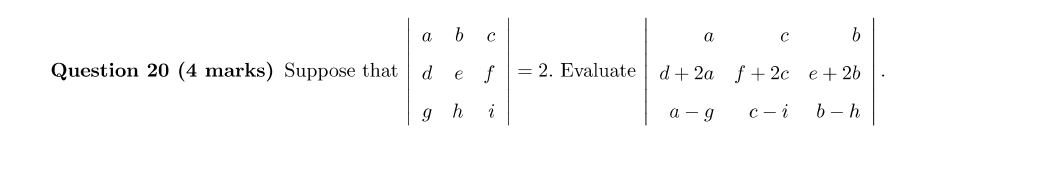 a b C a C b Question 20 (4 marks) Suppose that