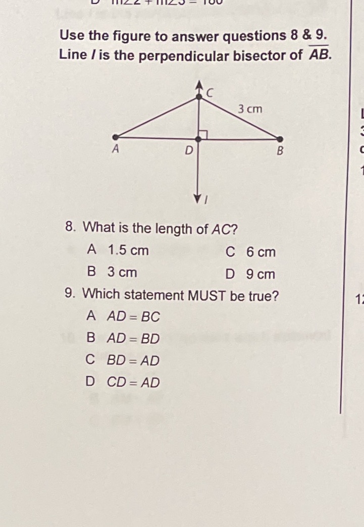 Use the figure to answer questions 8 & 9. Line /