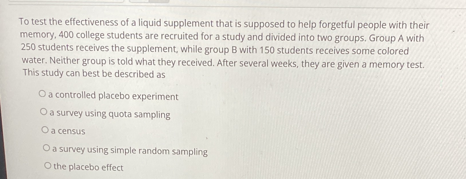 To test the effectiveness of a liquid supplement