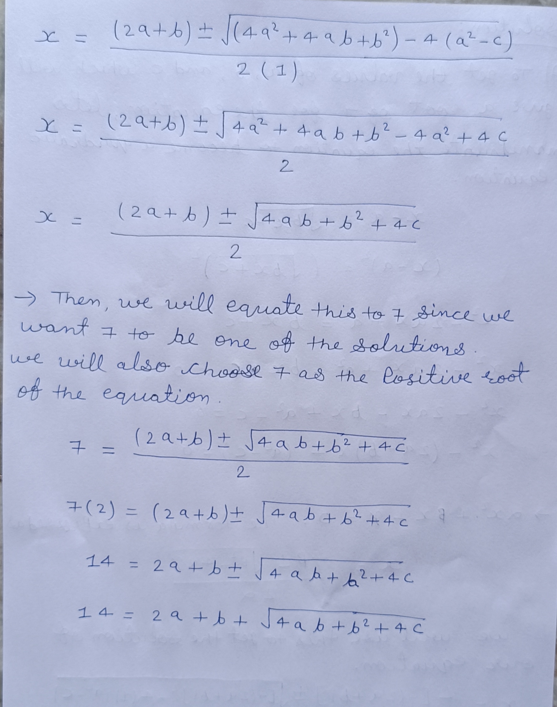 Now consider equations of the form xa = le + c ,
