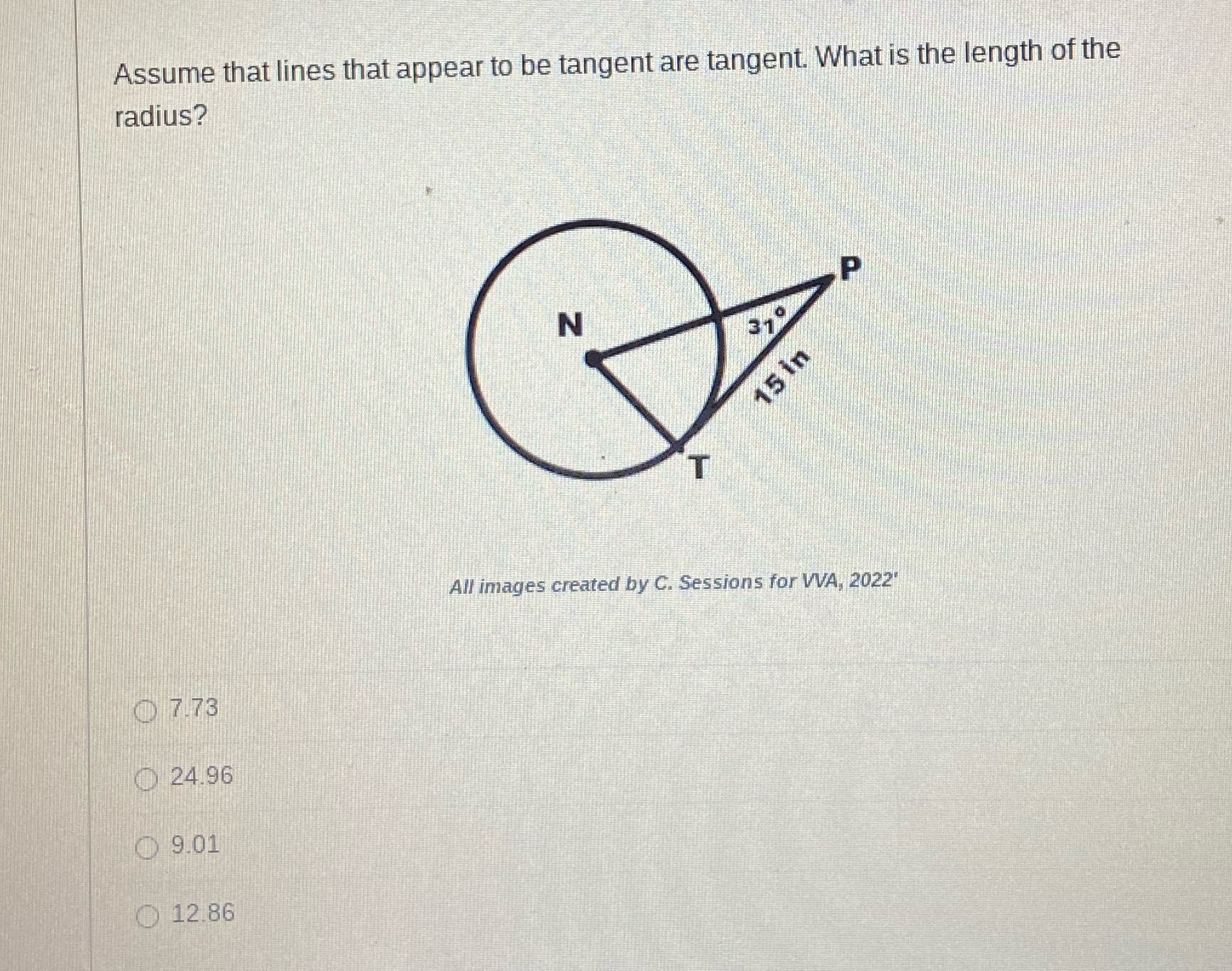 Assume that lines that appear to be tangent are