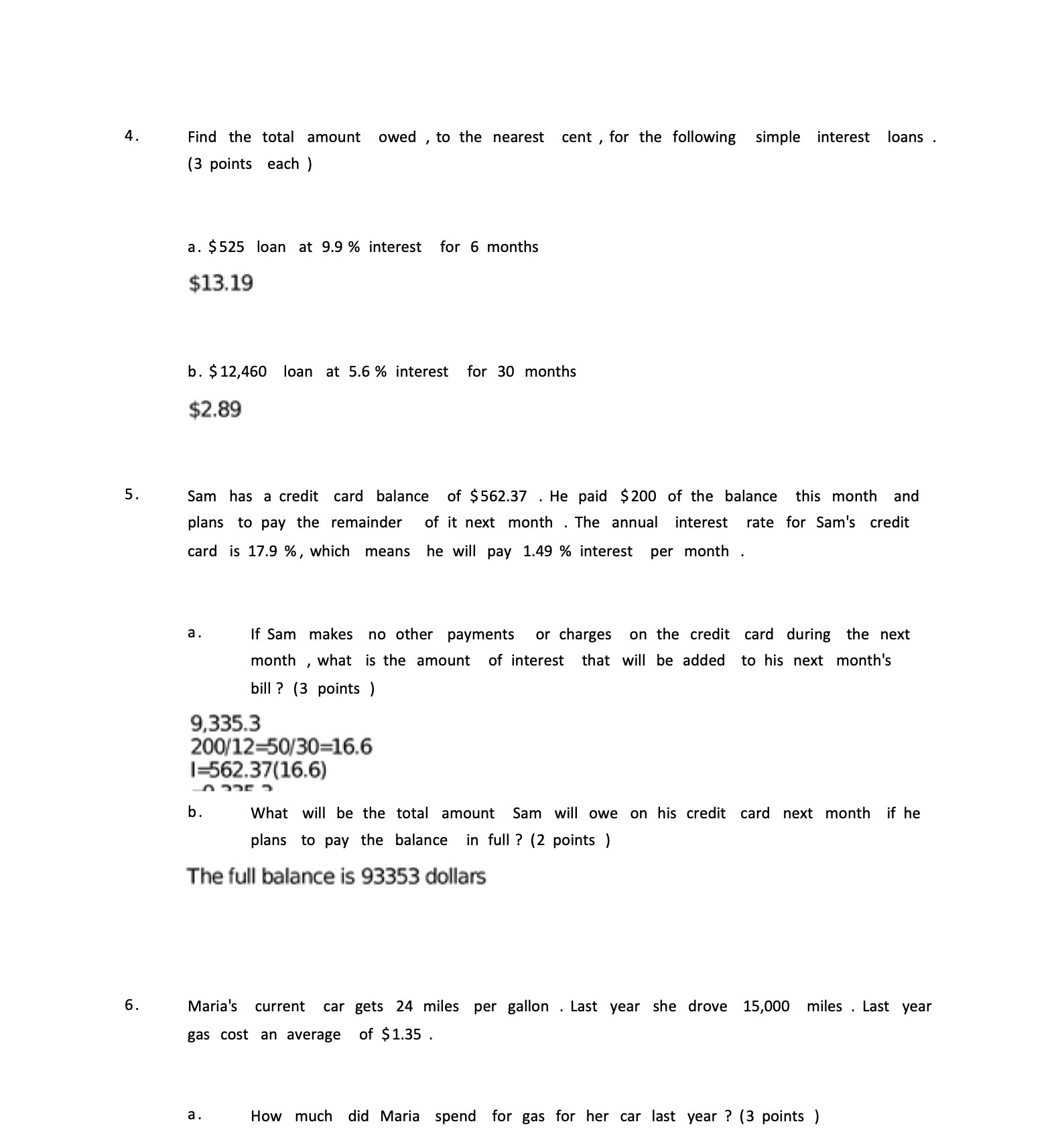 4. Find the total amount owed ,to the nearest