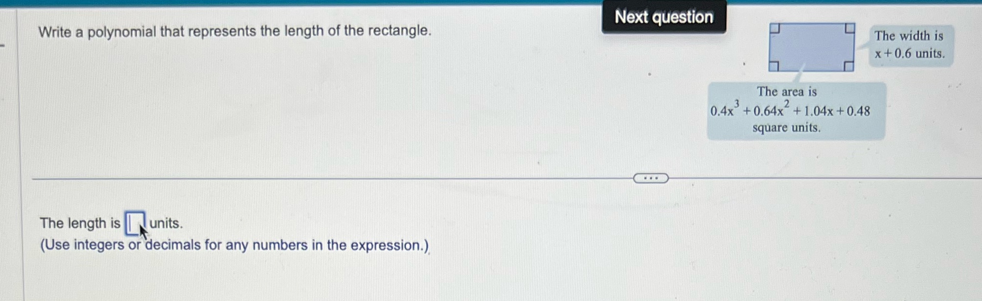 Next question Write a polynomial that represents