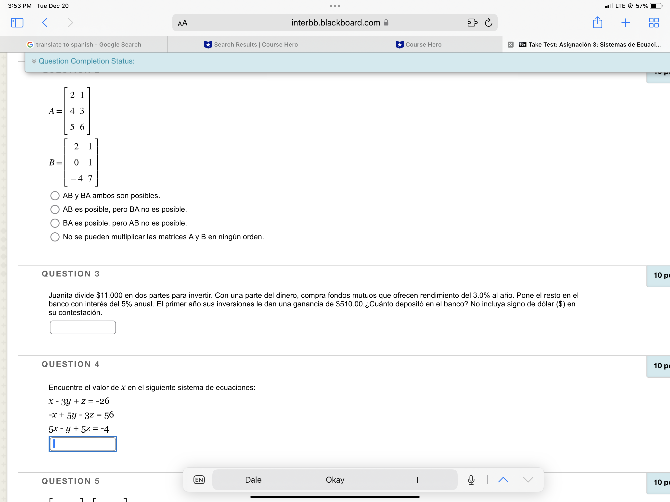 3:53 PM Tue Dec 20 . . . LTE @ 57% AA