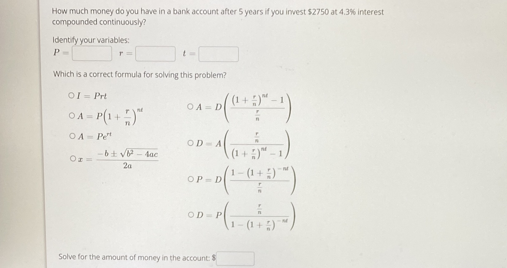How much money do you have in a bank account