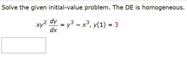 \fSolve the given initial-value problem. The DE