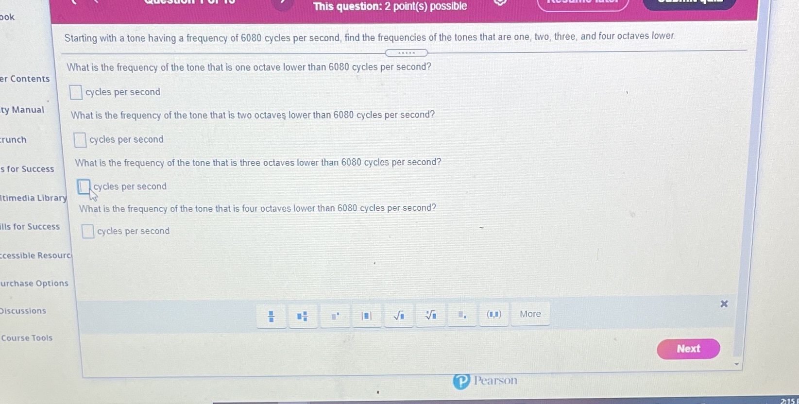 This question: 2 point(s) possible bok Starting