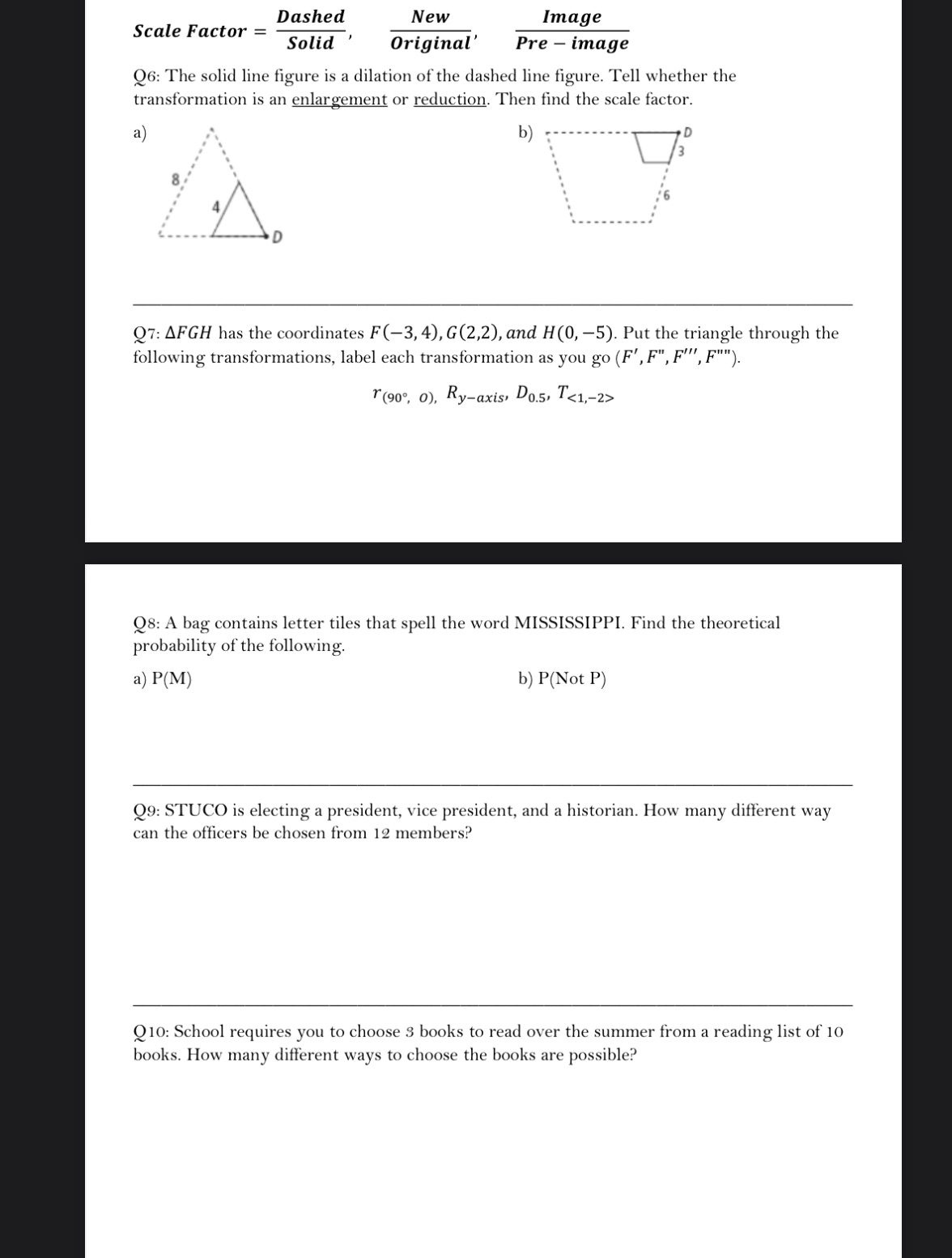  Dashed New Image Scale Factor = Solid Original Pre - image