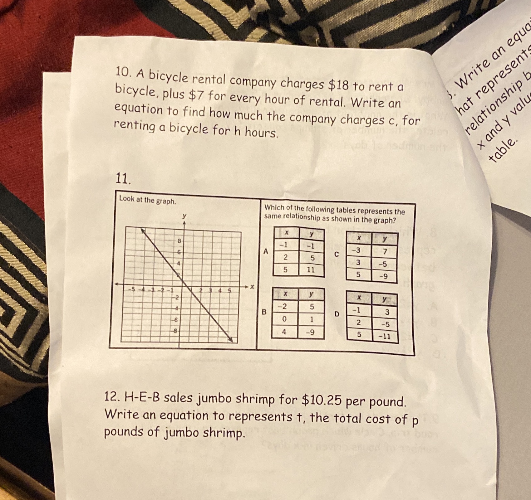 equation to find how much the company charges c,
