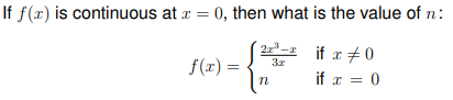 If f(x) is continuous at r = 0, then what is the