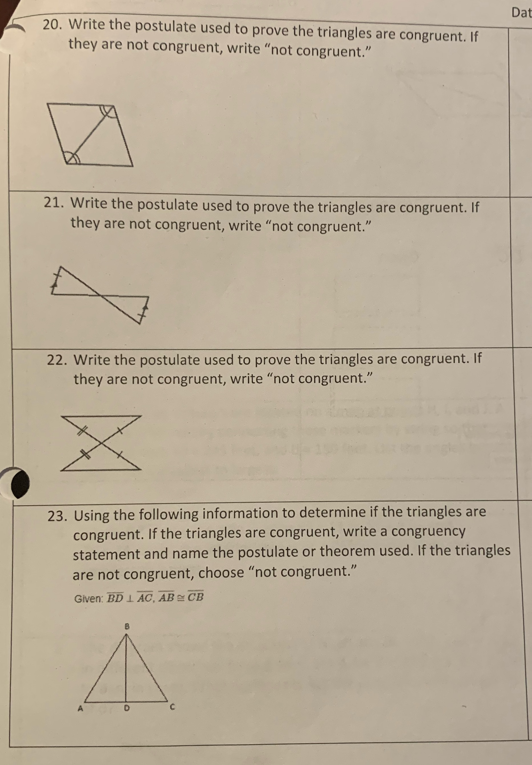 Need help with these ? Dat 20. Write the