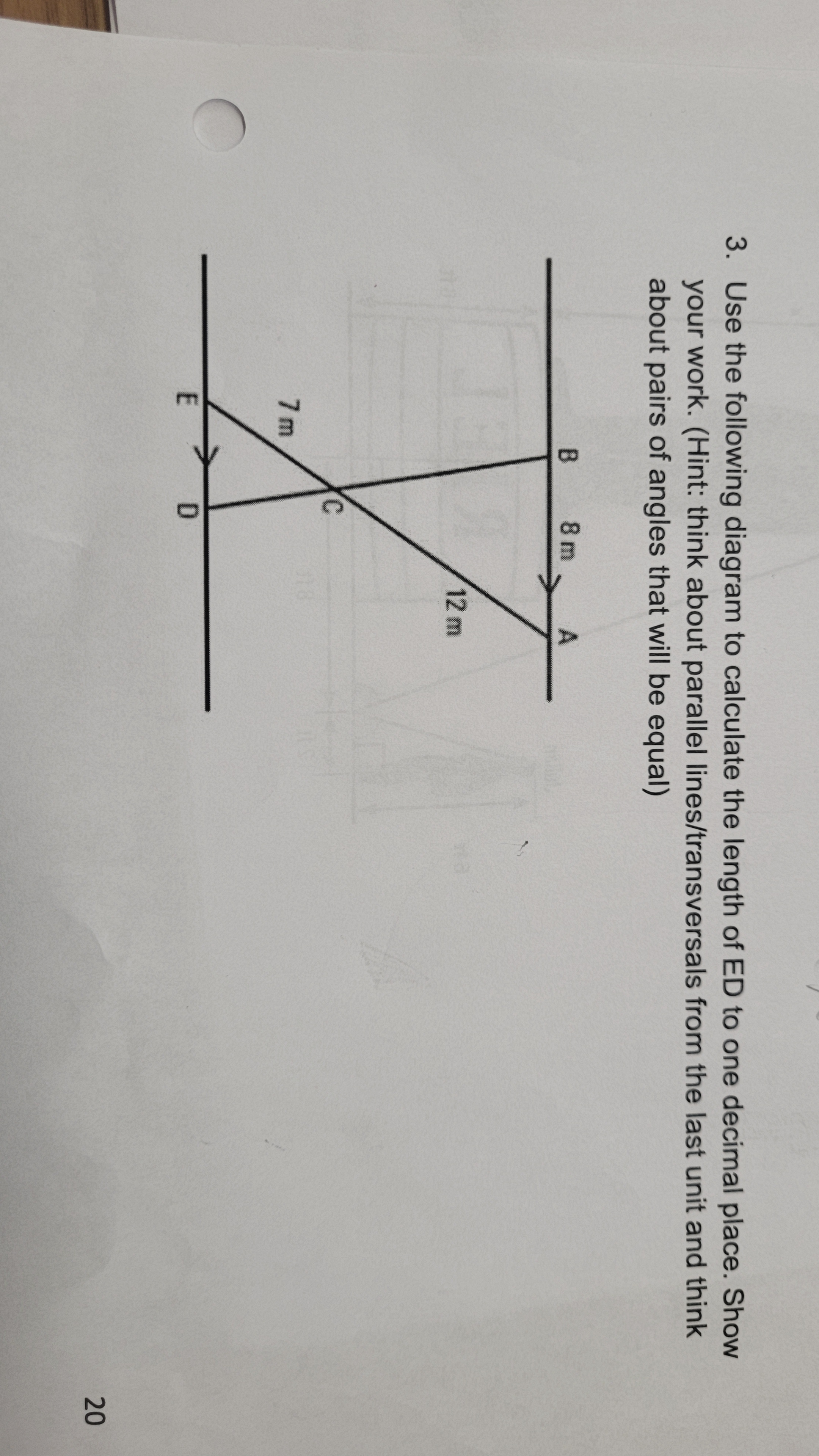 3. Use the following diagram to calculate the