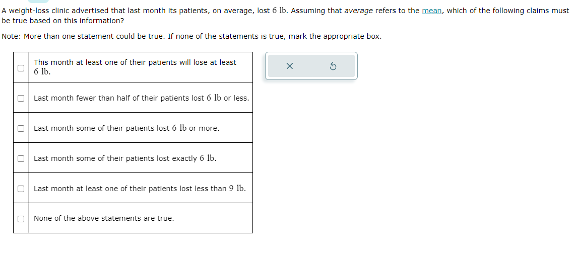 A weightloss clinic advertised that last month