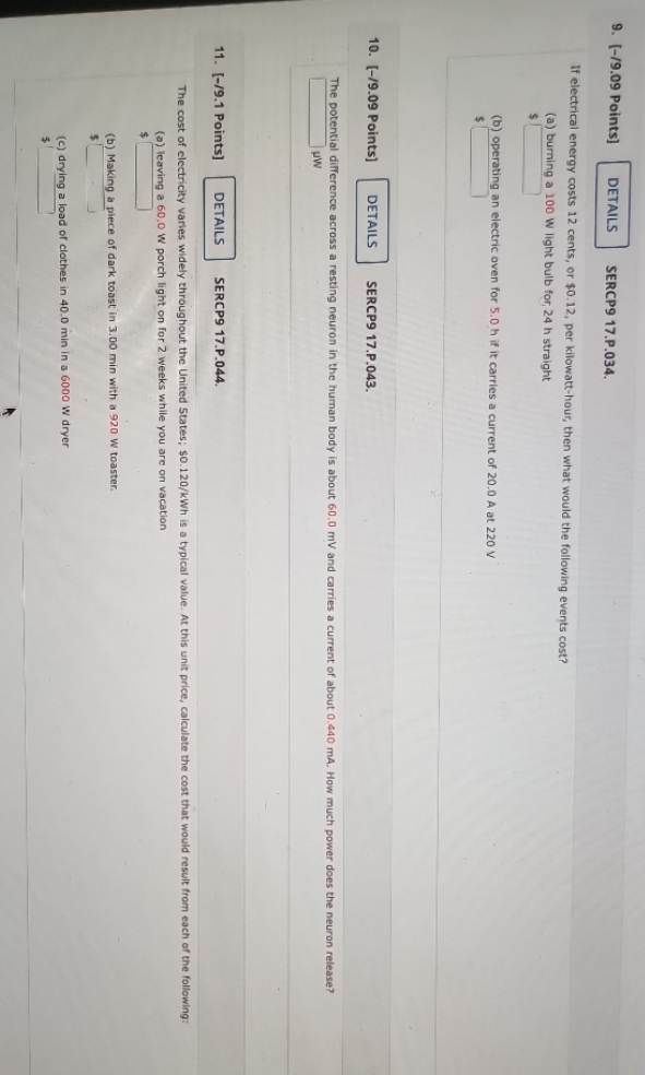 clearly explained please 9. [-/9.09 Points]