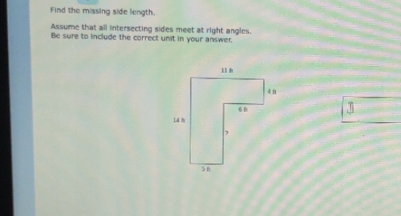 Find the missing side length. Assume that all