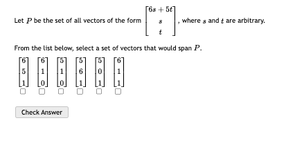 68 + 567 Let P be the set of all vectors of the
