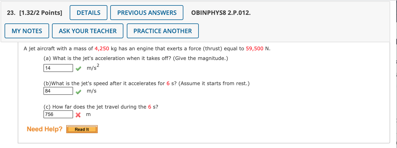 One Question in Newton's Laws Chapter 23. [1.32/2