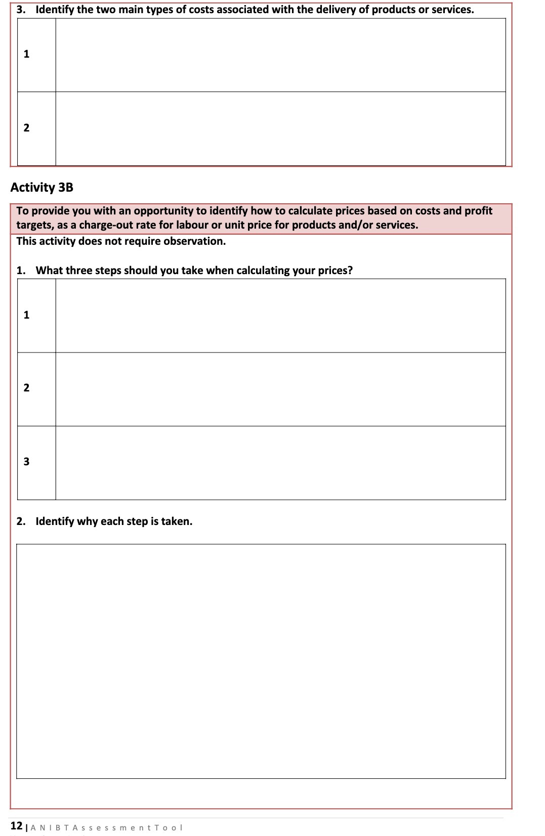 3. Identify the two main types of costs