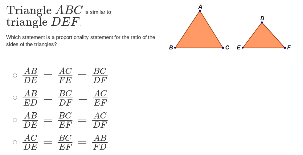Which triangles could not be similar to triangle