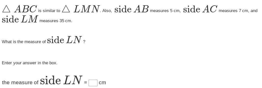 Which triangles could not be similar to triangle