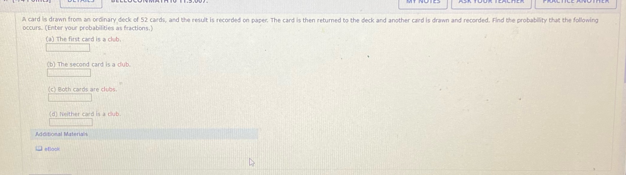 A card is drawn from an ordinary deck of 52