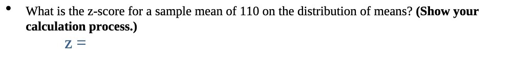 ' What is the zscore for a sample mean of