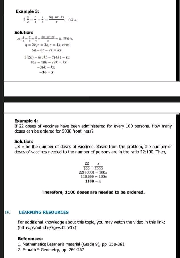 ACTIVITY 3: FORM ME PROPORTIONALLY Direction: