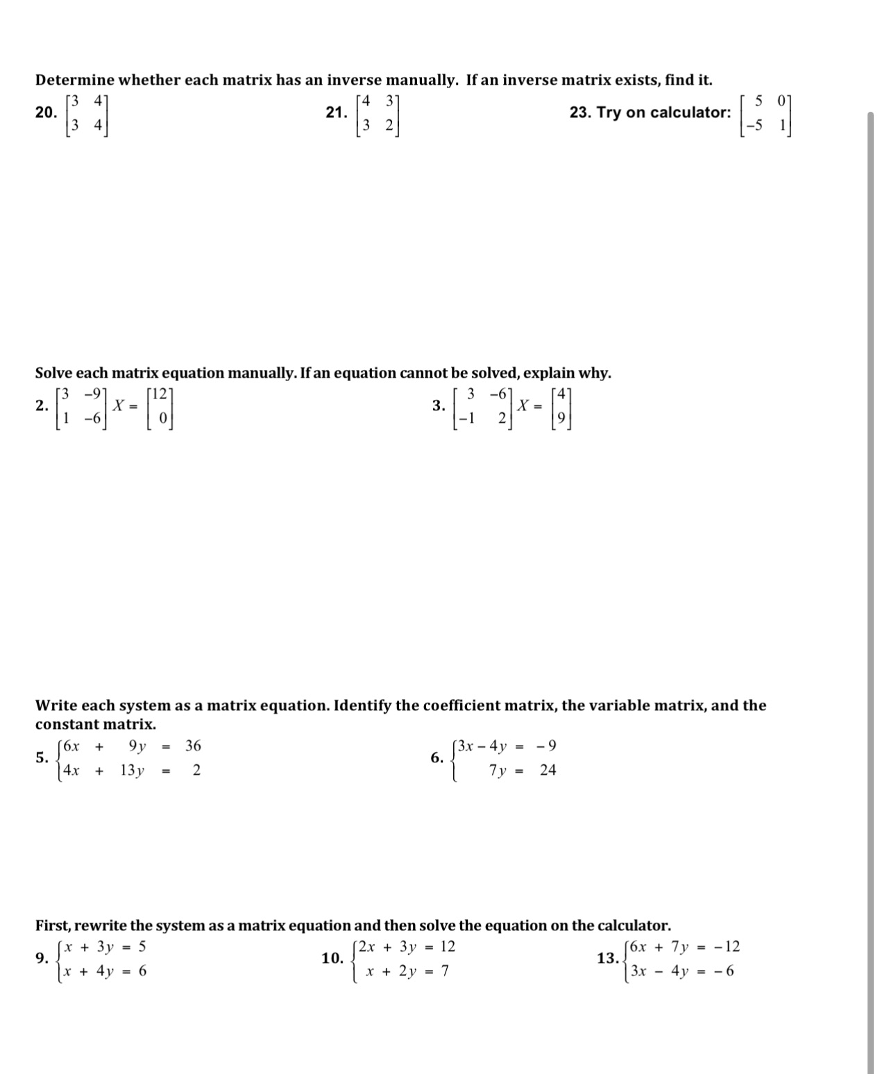 Page 2:Only do #20 and 23Use a calculator for #2