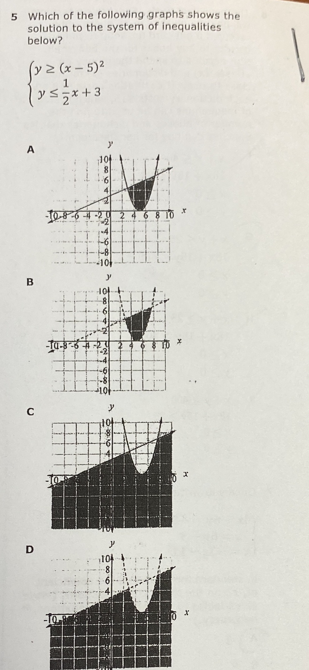 K 5 Which of the folloWing .graphs shows the