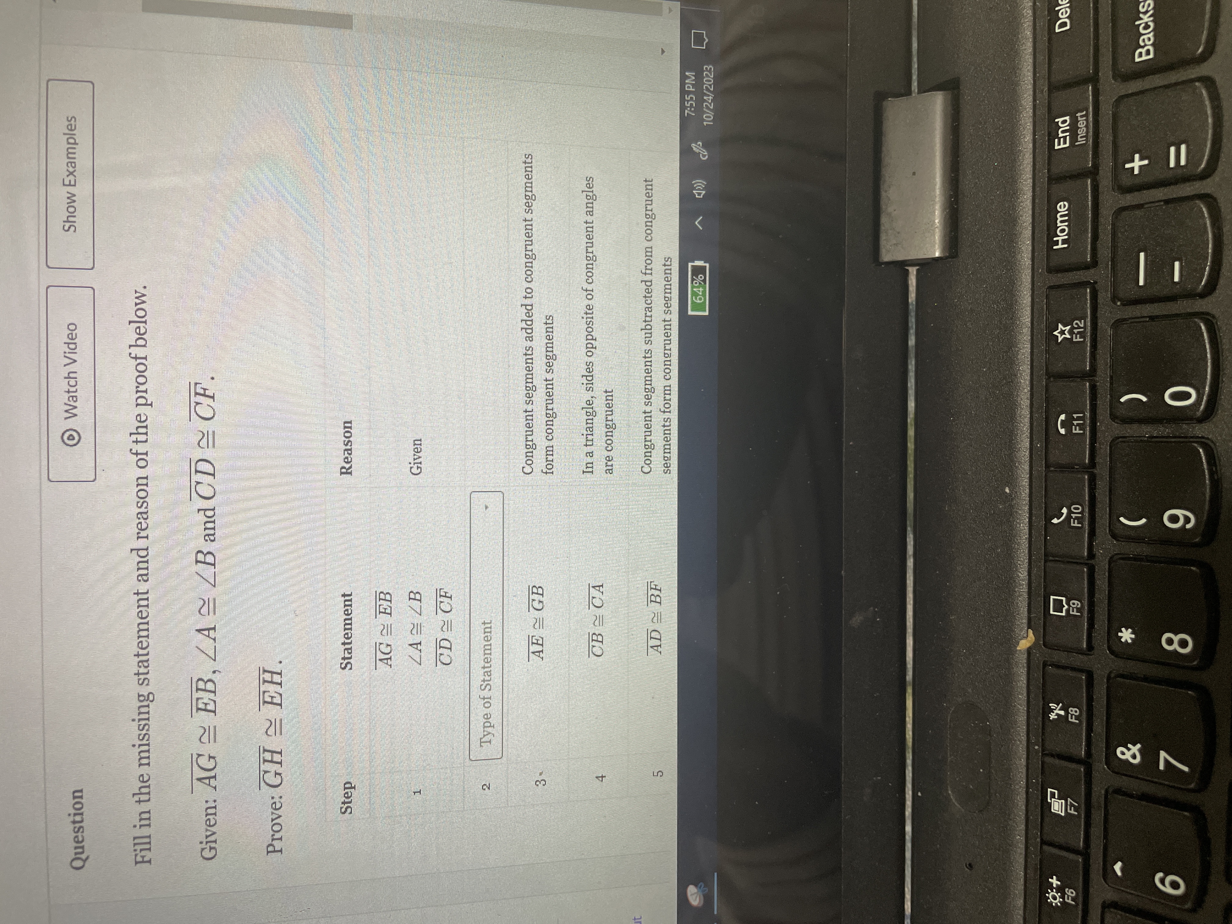 Question Watch Video Show Examples Fill in the