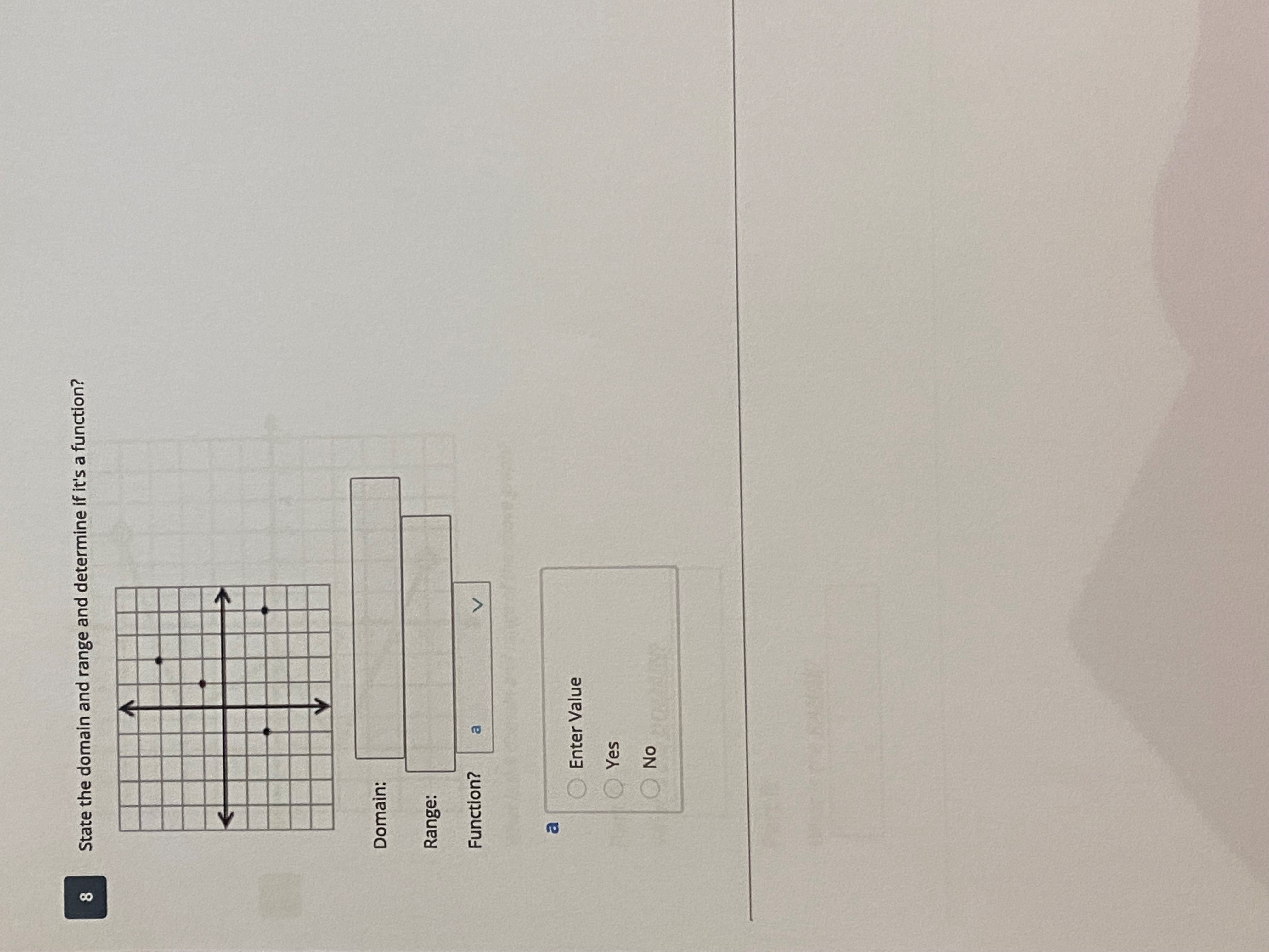 answer all Q Choose the correct domain and range