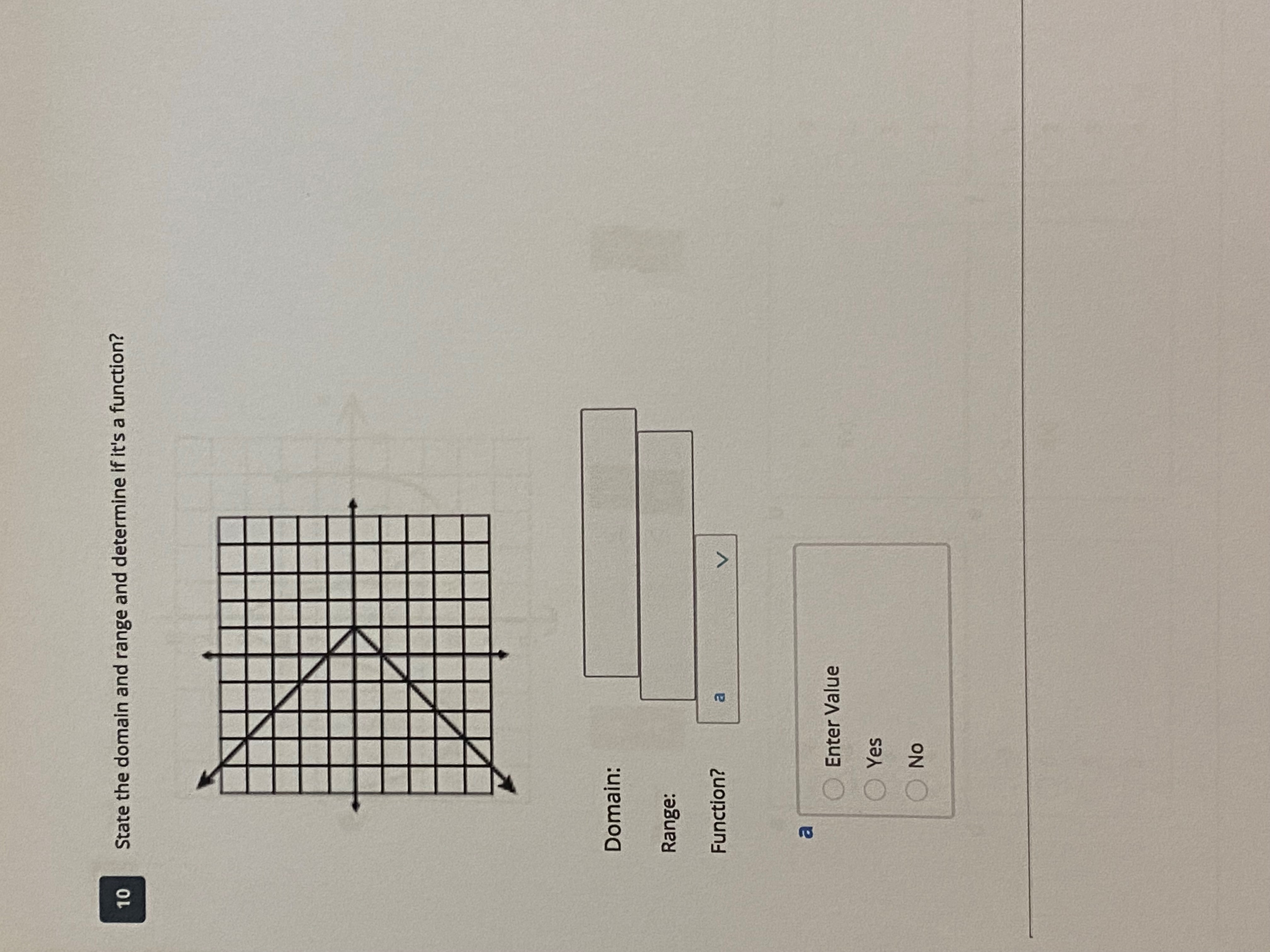 answer all Q Choose the correct domain and range
