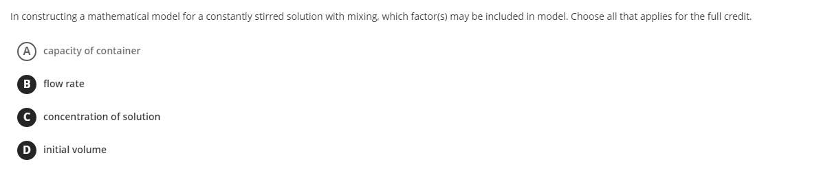 In constructing a mathematical model for a