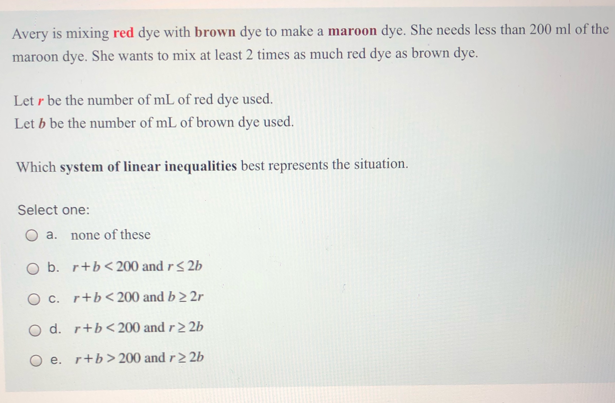 I need help with this question ASAP! Avery is