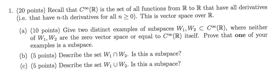 1. (20 points) Recall that Cm) is the set of all