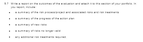 5.7 Write a report on the outcomes of the