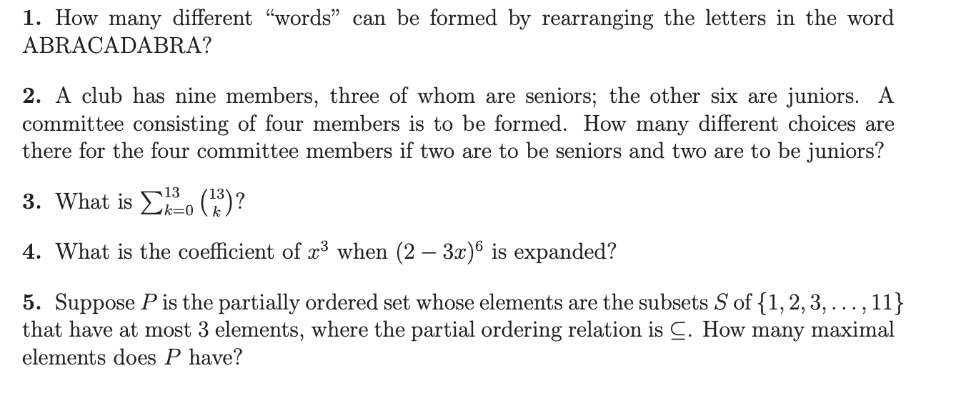 1. How many different \"words\" can be formed by