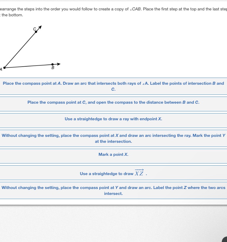 Rearrange steps in order eerrange the steps into