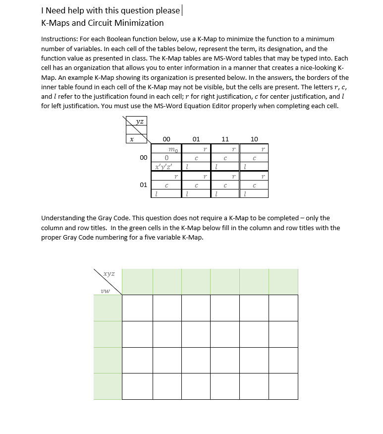 | Need help with this question please KMaps and
