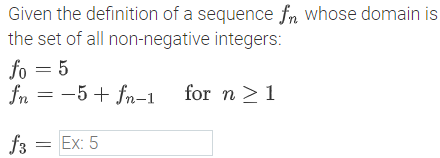 Given the definition of a sequence fo whose