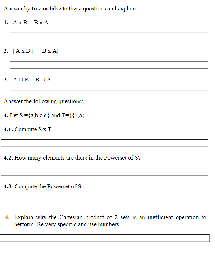 Answer by true or false to these questions and