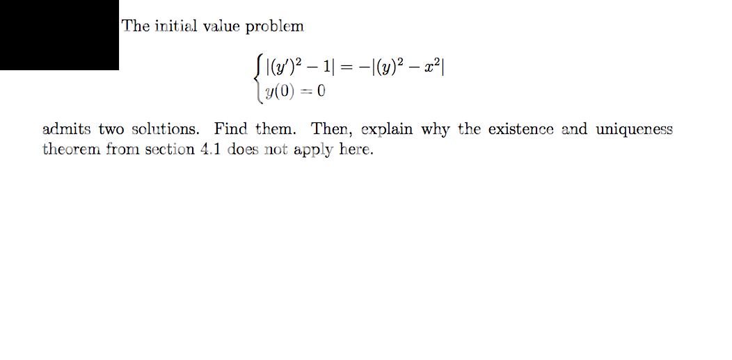 Ordinary Differential Equations Help! The initial
