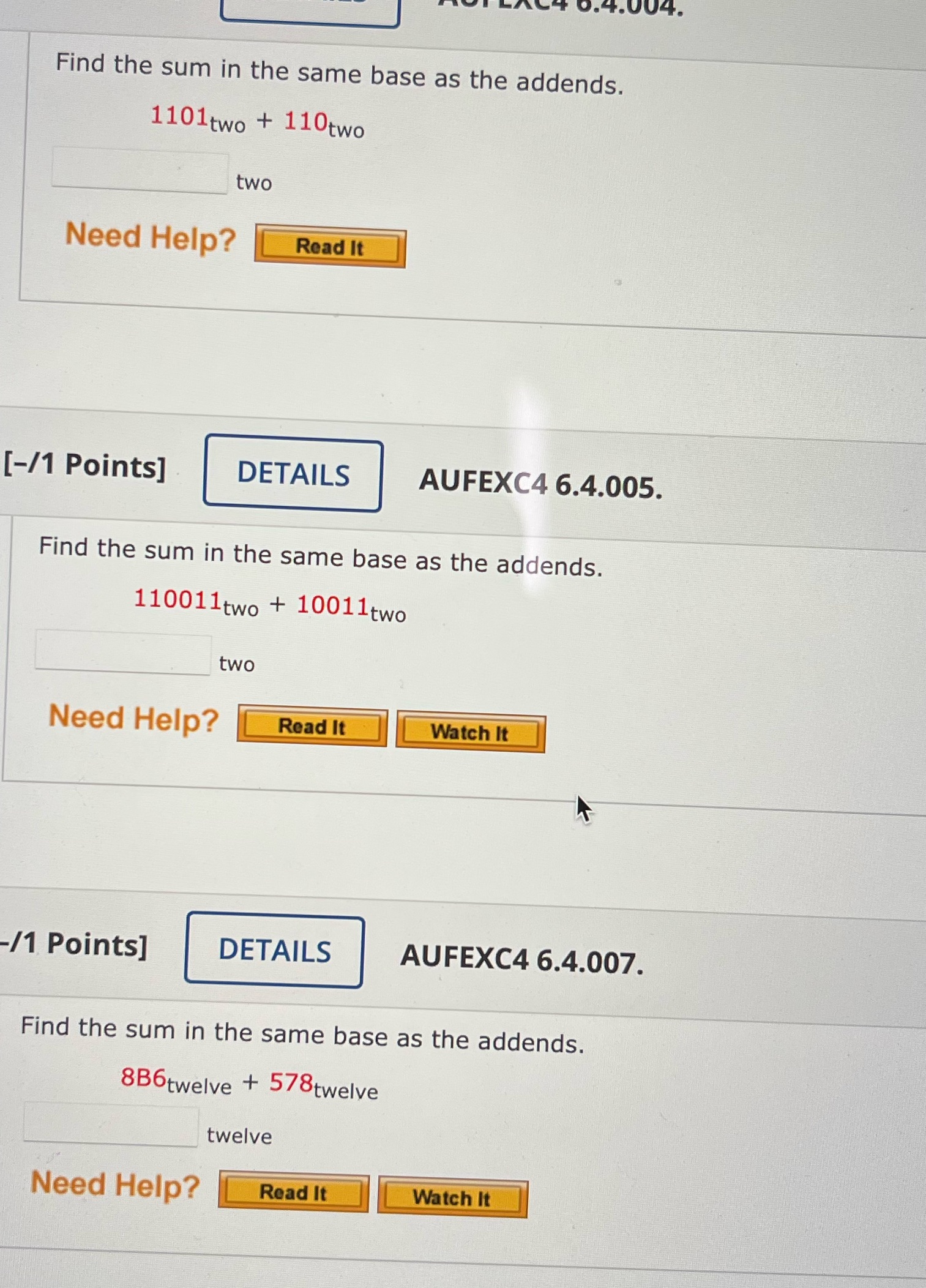 Answer all three please ? 4.004. Find the sum in