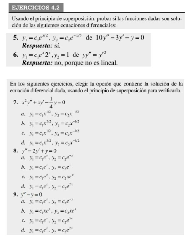 EJERCICIOS 4.2 Usando el principio de