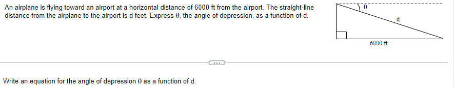 1. An airplane is flying toward an airport at a