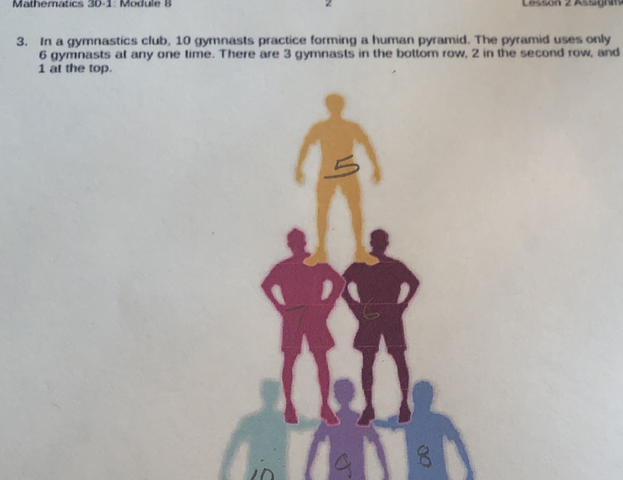 Permutations Mathematics 30 3. In a gymnastics